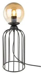 ZENITH 201-0094 Vintage Επιτραπέζιο Φωτιστικό Μπάλα Μονόφωτο 1 x E27 IP20 Μαύρο Μέταλλο με Μελί Γυαλί-Μ16 x Π16 x Υ Globostar-20 201-0094
