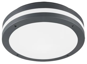 Piave Μοντέρνα Μεταλλική Πλαφονιέρα Οροφής με Ενσωματωμένο LED σε Μαύρο χρώμα 30cm Ανθρακί Trio Lighting 676960142