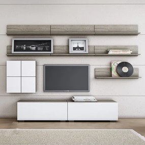 Intrahome Σύνθεση σαλονιού "SMART 5A" σε χρώμα σταχτί-λευκό Intrahomesa-00652665
