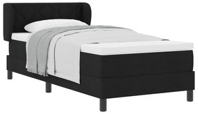 vidaXL Κρεβάτι με ελατήριο και στρώμα  Μαύρο 90x190 εκ Υφασμάτινο