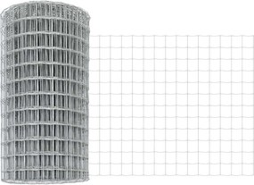 vidaXL Περίφραξη Euro με Στήλη 25 x 0,6 μ Γαλβανισμένος Χάλυβας Ασημί