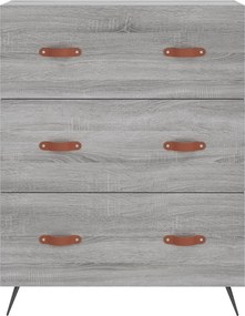 vidaXL Ντουλάπι Γκρι Sonoma 69,5 x 34 x 180 εκ. Επεξεργασμένο Ξύλο
