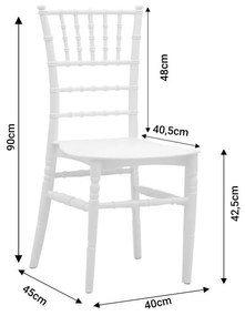 Καρέκλα catering Tiffany PP λευκό 40x45x90εκ 40x47x90 εκ.