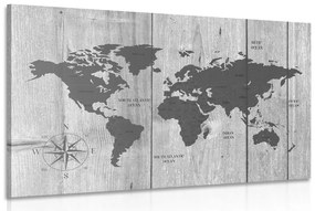 Εικόνα γκρι χάρτη σε ξύλινο φόντο