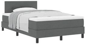 vidaXL Κρεβάτι box spring με στρώμα Σκούρο Γκρι 120 x 190 cm ύφασμα