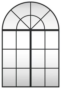vidaXL Καθρέφτης Τοίχου Αψίδα Μαύρος 60 x 90 εκ. από Σίδερο