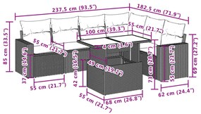 ΚΑΝΑΠΕΣ ΣΕΤ 7 ΤΕΜΑΧΙΩΝ ΜΑΥΡΟ ΣΥΝΘΕΤΙΚΟ ΡΑΤΑΝ ΜΕ ΜΑΞΙΛΑΡΙΑ 3267295