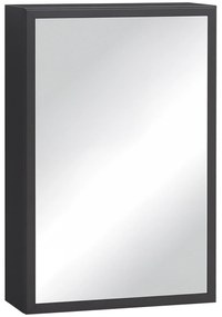 Ντουλάπι καθρέφτης kleankin, 3 ράφια, ήπιοι μεντεσέδες, ατσάλινο περίβλημα, μαύρο, 40 x 15 x 60 εκ.