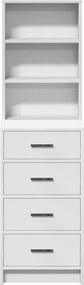 vidaXL Highboard με συρτάρι Λευκό 40 x 41 x 135 εκ. Επεξεργασμένο ξύλο