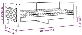 Καναπέ Κρεβάτι με Στρώμα Ροζ 80 x 200 εκ. Βελούδινος - Ροζ