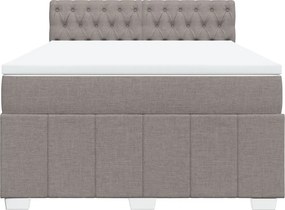 vidaXL Κρεβάτι Boxspring με Στρώμα Taupe 140x190 εκ. Υφασμάτινο