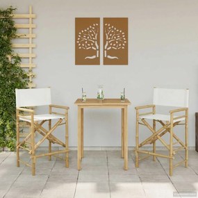 vidaXL Αναδιπλούμενη καρέκλα διευθυντή 2 pcs Φυσικό Μπαμπού