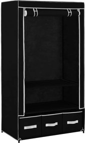 vidaXL Ντουλάπα Μαύρη 87x49x159 εκ. από Ύφασμα