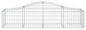 Συρματοκιβώτια Τοξωτά 6 τεμ. 200x50x40/60 εκ. Γαλβαν. Ατσάλι - Ασήμι