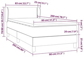 Κρεβάτι Boxspring με Στρώμα Γκρι 80 x 200 εκ. Συνθετικό Δέρμα - Γκρι