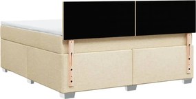 vidaXL Κρεβάτι Boxspring με Στρώμα Κρεμ 180x200 εκ. Υφασμάτινο