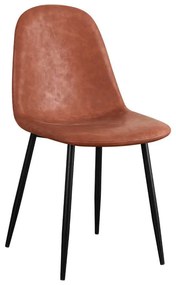Καρέκλα Classic 03-1079 43x42x86cm Cognac-Black Μέταλλο,Ύφασμα