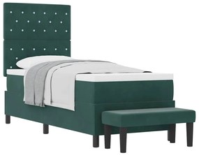 vidaXL Κρεβάτι με ελατήρια Σκούρο Πράσινο 80 x 200 cm Βελούδο