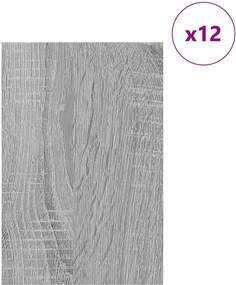 vidaXL Διακοσμητικά Πάνελ 12 τεμ. Γκρι Sonoma 40 x 60 x 0,27 εκ