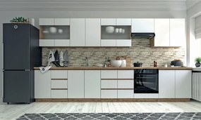 Επιδαπέδιο ντουλάπι νεροχύτη κουζίνας Soft Λευκό με βελανιδιά 80x46,5x81,5εκ