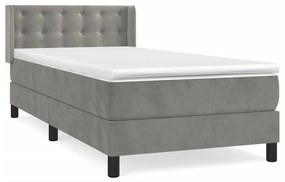 ΚΡΕΒΑΤΙ BOXSPRING ΜΕ ΣΤΡΩΜΑ ΑΝΟΙΧΤΟ ΓΚΡΙ 80X200 ΕΚ. ΒΕΛΟΥΔΙΝΟ 3131165