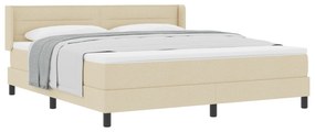 vidaXL Κρεβάτι με Ελατήρια και Στρώμα – Κρεμ, 180 x 200 εκ, Ύφασμα
