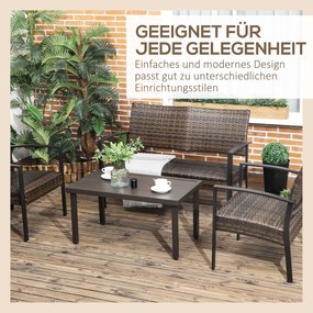 Outsunny Τραπέζι Κήπου, Τραπεζάκι, Ατσάλινο πλαίσιο, καφέ, 91 x 51 x 46 cm