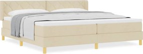 vidaXL Κρεβάτι με ελατήρια με στρώμα Κρεμ 200 x 200 cm Πολυεστέρας