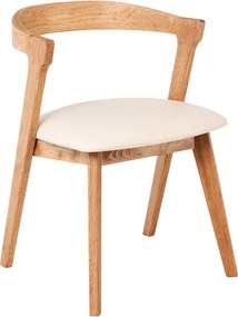 SANDRA Καρέκλα Τραπεζαρίας, Απόχρωση Φυσικό, Pu Εκρού   2τμχ