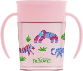 DR. BROWN'S Κύπελλο 360° με λαβές 200 ml ροζ TC 71005