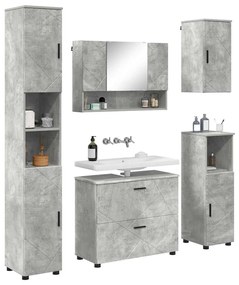 vidaXL Σετ Επίπλων Μπάνιου 5 pcs Γκρι σκυροδέματος 30 x 35 x 192 εκ.