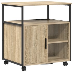 vidaXL Γραφείο Ντουλάπι με τροχούς Sonoma Δρυς 60 x 46 x 67 εκ.