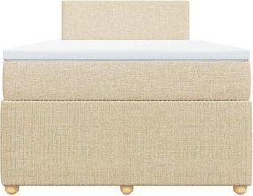 vidaXL Κρεβάτι Boxspring με Στρώμα Κρεμ 120x200 εκ. Υφασμάτινο
