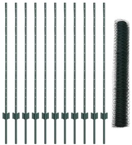 vidaXL Τεντώτο με στήριγμα Πράσινο 1,2 x 25 m Ατσάλι