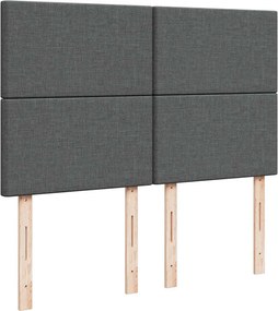 vidaXL Κρεβάτι Boxspring με Στρώμα Σκούρο Γκρι 140x200 εκ Υφασμάτινο