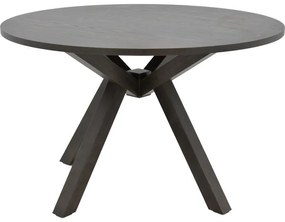 Biron table natural wood rubberwood-MDF brown-anthracite D120x75cm 120x120x75 εκ.