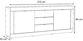 Μπουφές Ocean Megapap χρώμα γκρι σκυροδέματος 210x45x86εκ.