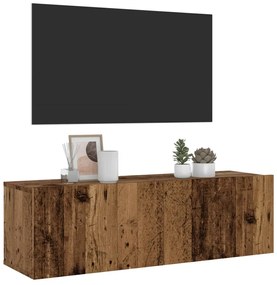 vidaXL Ντουλάπι Τηλεόρασης Τοίχου Παλιό Ξύλο 100x30x30 εκ Επ. Ξύλο