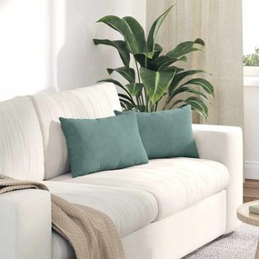 vidaXL Μαξιλάρι Καναπέ 2 pcs Θαλασσί 50 x 30 cm Υφασμάτινο Κορντουρά