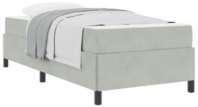 vidaXL Σκελετός Κρεβατιού με στρώμα Ανοιχτό γκρι 90 x 190 cm ύφασμα