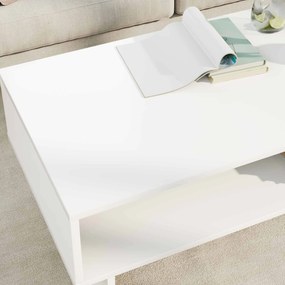 vidaXL Τραπεζάκι σαλονιού Λευκό 100 x 46 x 35 εκ. Επεξεργασμένο ξύλο