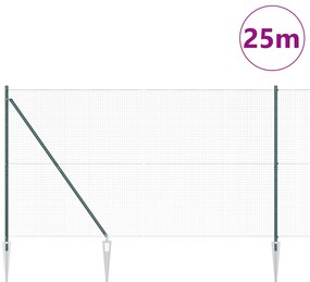 vidaXL Σετ Στυλών PVC  Σετ 2 Πράσινο PVC 25 x 1.5 μ. Ανθεκτικό
