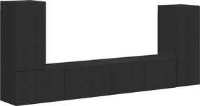 vidaXL Σετ επίπλου τηλεόρασης 4 pcs Μαύρο Επεξεργασμένο ξύλο