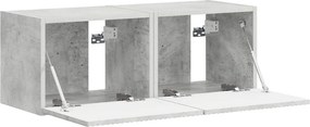 vidaXL Ντουλάπι Τηλεόρασης Τοίχου 2 pcs Σκυρόδεμα Επεξεργασμένο Ξύλο