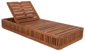 SUNLOUNGER WITHOUT CUSHIONS VERNON  TEAK WOOD IN NATURAL 200x80x25Hcm.