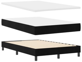 vidaXL Κρεβάτι Σαλονιού με Στρώμα & LED Μαύρο 120x190 εκ. Βελούδο