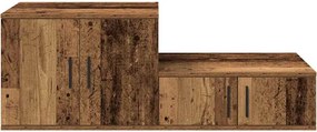 vidaXL Ντουλάπι αποθήκευσης 2 pcs Παλιό ξύλο 127 x 41 x 40 εκ