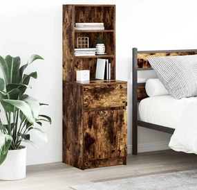 vidaXL Κομοδίνο Καπνιστή Δρυς 39x35x125 εκ. από Επεξεργασμένο Ξύλο