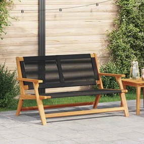 vidaXL Παγκάκι Κήπου Μαύρο 76x122x73 εκ. Μασίφ ξύλο ακακίας