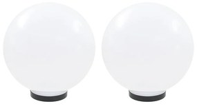 vidaXL Φωτιστικά Μπάλα LED 2 τεμ. Σφαιρικά 30 εκ. Ακρυλικά (PMMA)